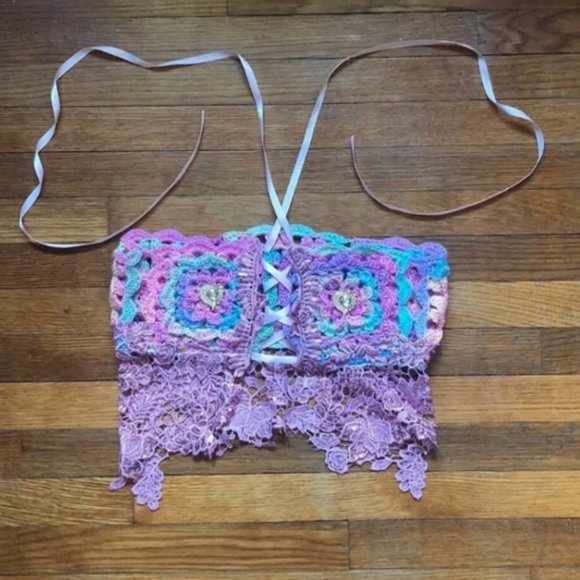 Upcycled Handmade Corset Style Top - Picture 1 of 2